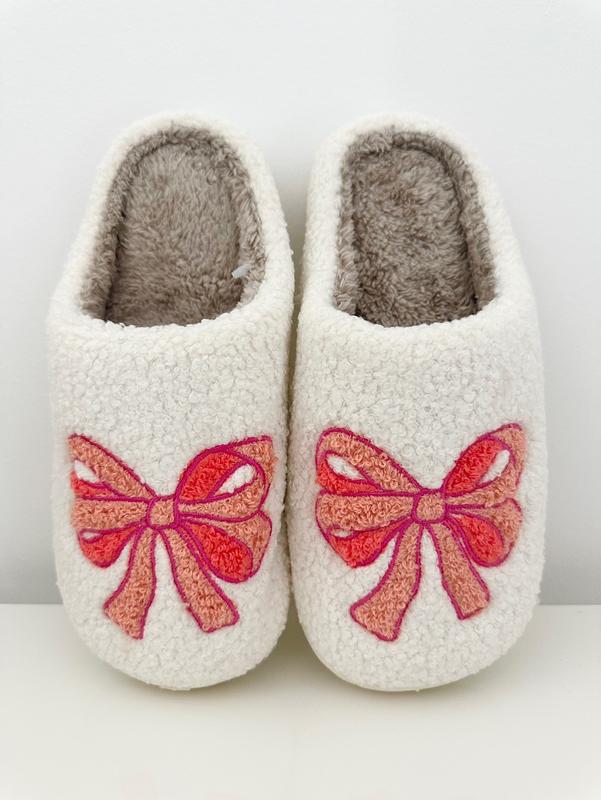 Women's Fuzzy Luxe Bow Slippers - Ultra-Soft, Cozy House Shoes