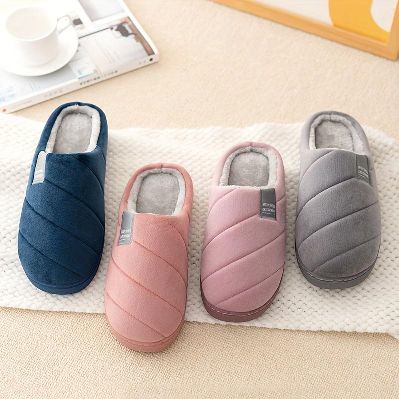 2025 Hot Winter Half Pack Men's Slippers Winter Home Warm Plush Soft Non-Slip Indoor Simple Women's Slippers