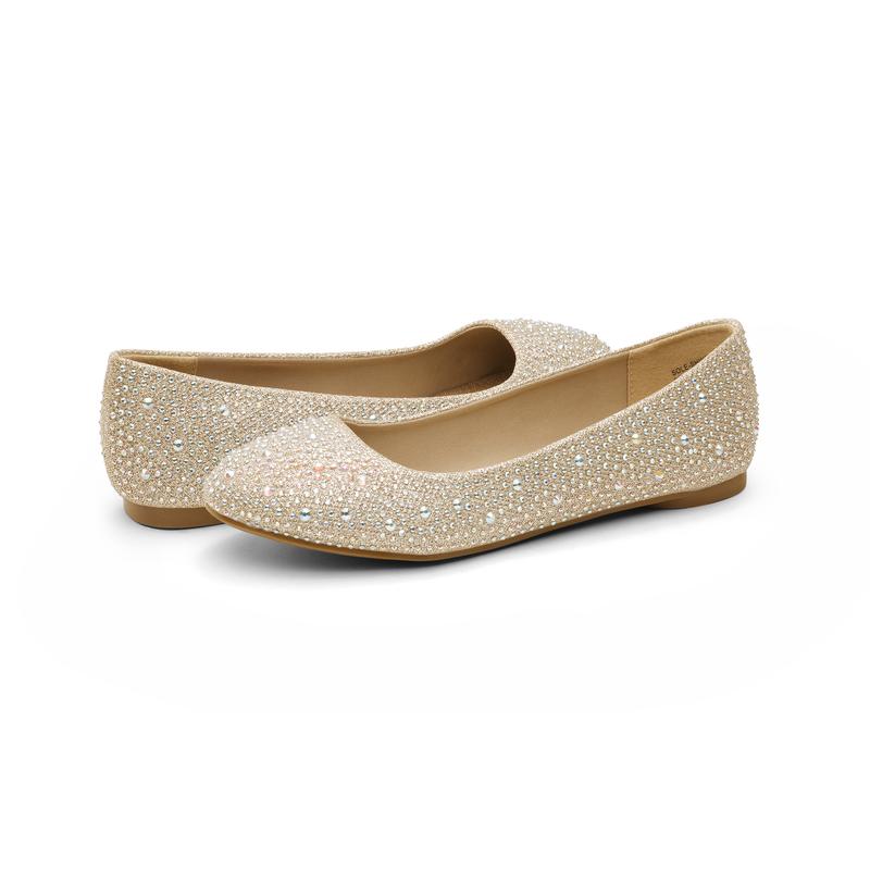 Dream Pairs Women's Ballet Rhinestone Sparkly Flats Shoes