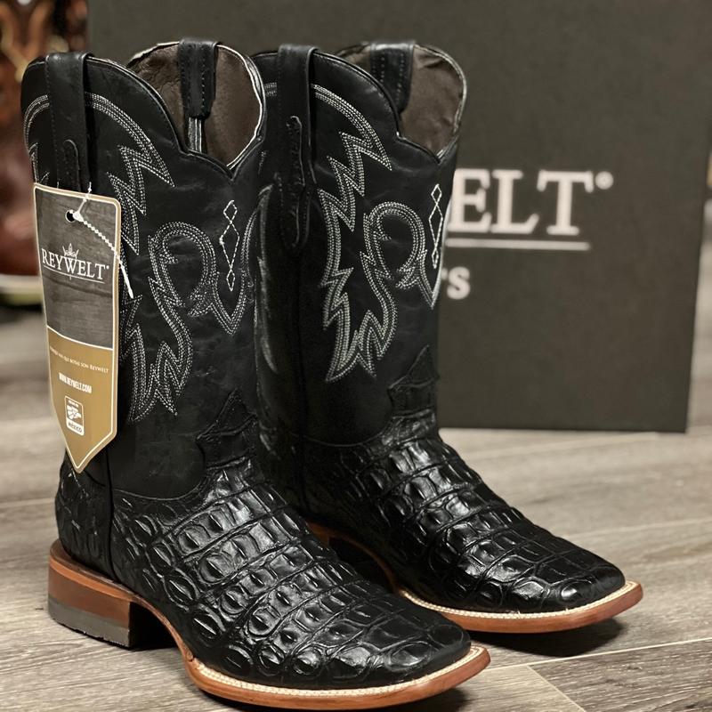 Alligator Nilo Print Black Color Botas Vaqueras de Mexico Western Boots