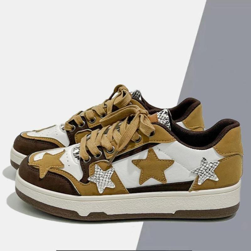 2024 NEW Star Platform Shoes, Cute Sneakers for Women Walking Outdoor, Fashionable Lace-up Shoes, Breathable Casual Shoes