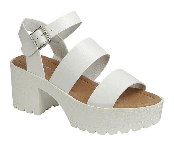 Women's Platform Open Toe Ankle Strap Lug Sole Block Heel Sandals Kira-25 Footwear Shoe