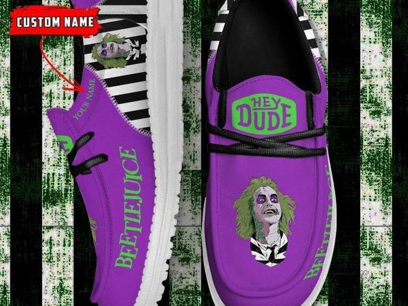 Beetlejuice 2024 Never Trust The Living Personalized Hey Dude Shoes, Loafer Shoes