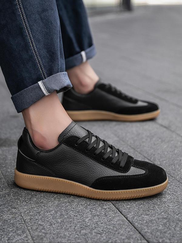 Men's Fashionable Lace Up Low Top Sneakers, Casual Comfortable Breathable Skate Shoes, Male All-match Round Toe Shoes for Daily Wear