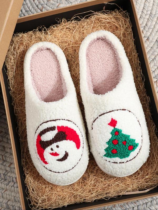 Women's Cute Bowknot Design Plush Slippers, Casual Soft Comfortable Home Slippers, Warm Slippers for Indoor & Outdoor Use for Fall & Winter