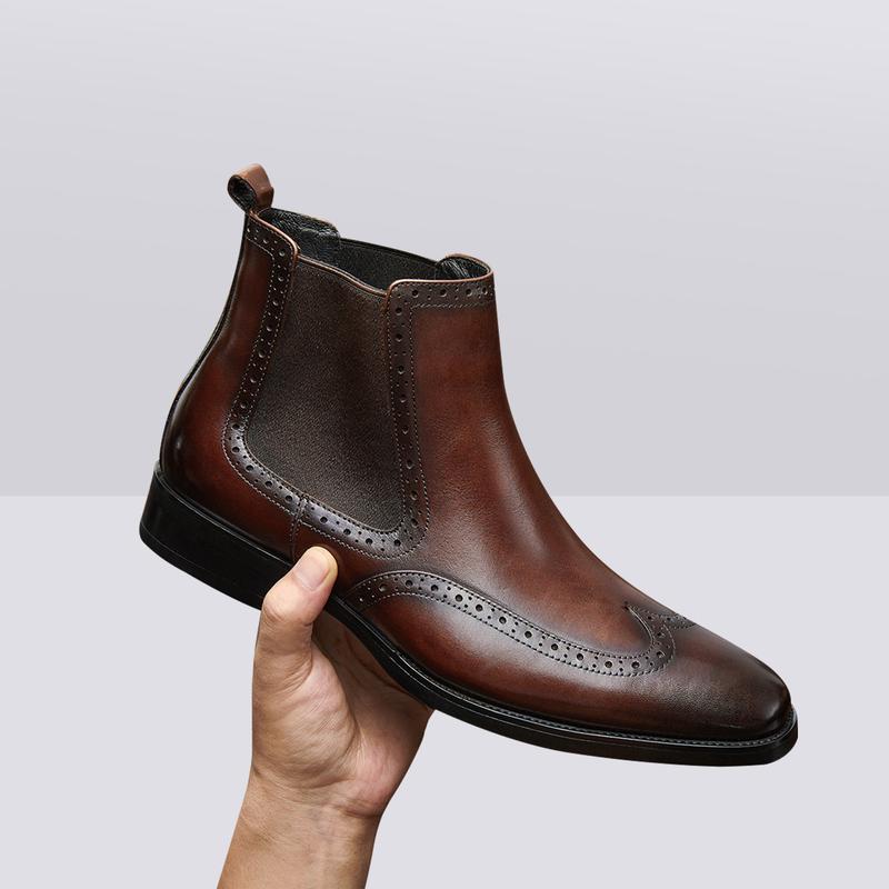 Men's Ankle Chelsea Boots Genuine Leather Dress Fashion Casual Boots