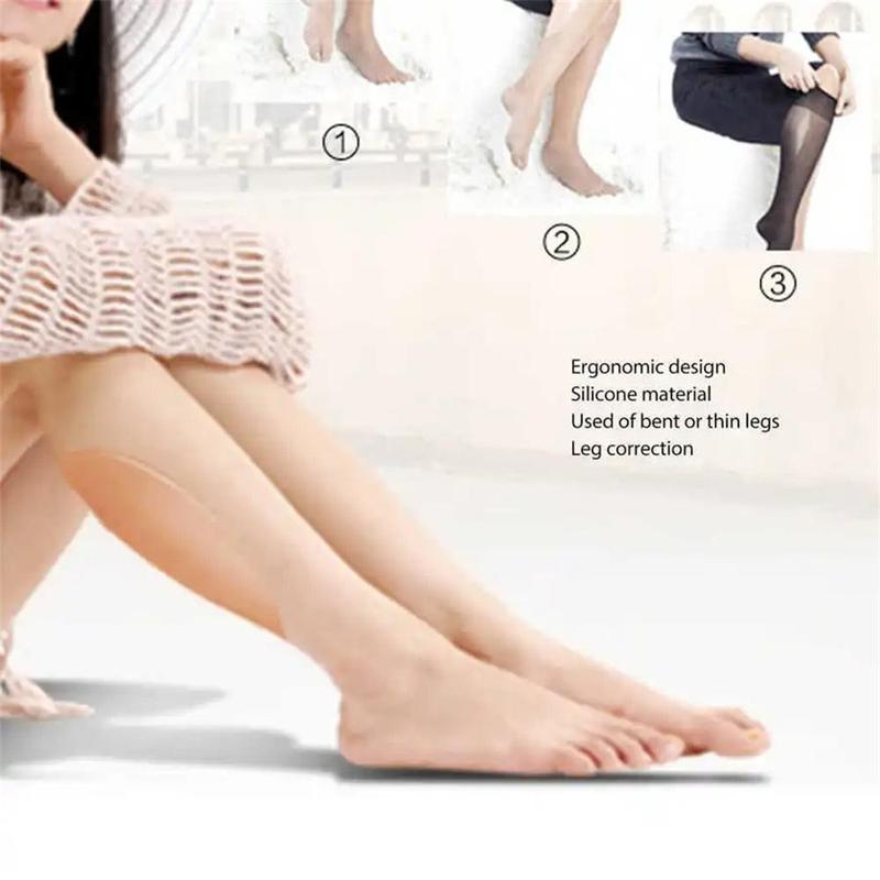 Silicone Self-adhesive Calf Pads, 1 Pair Straight Leg Pads, Thin & Invisible Leg Corrector Adhesive Pads, Stockings Accessories