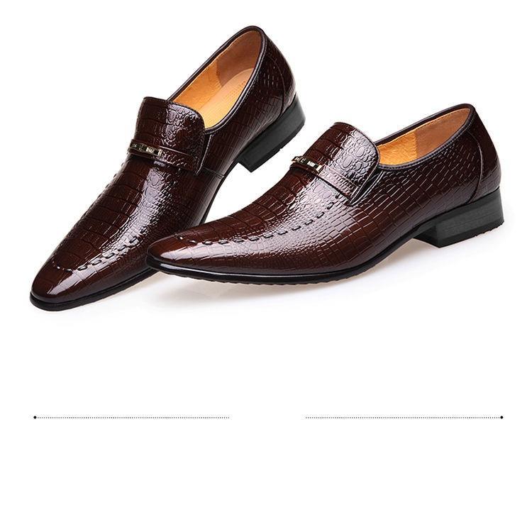 Men's Casual Business Formal Leather Shoes Elastic Band Slip-On Oxford Dress Shoes Wedding Gentleman Banquet Office Men's Fashionable Dress Shoes Boy Footwear