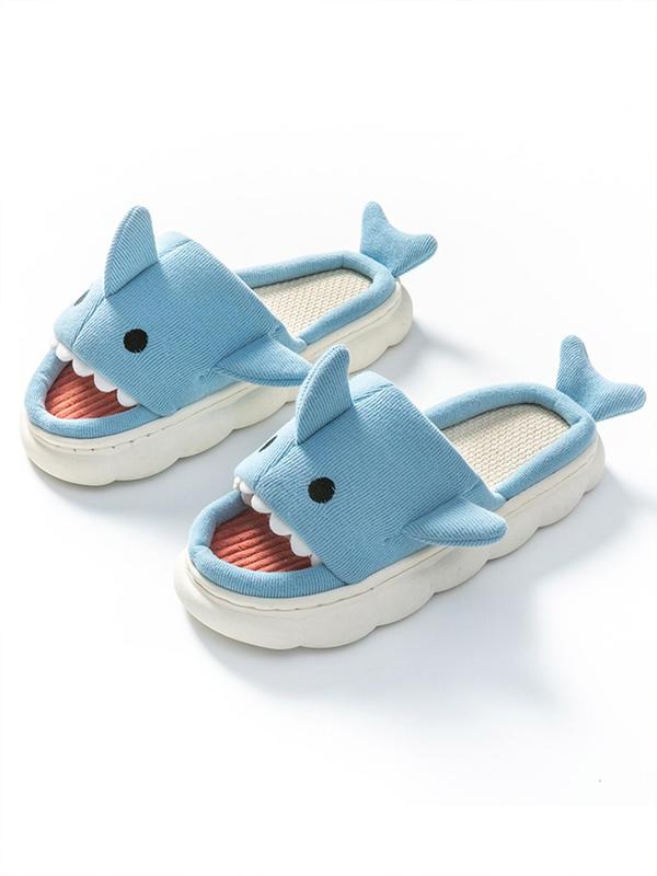 Men's Cute Shark Design Slippers, 2024 New Style Casual Soft Comfortable Home Slippers, Non-slip Breathable Slippers for Indoor & Outdoor Wear