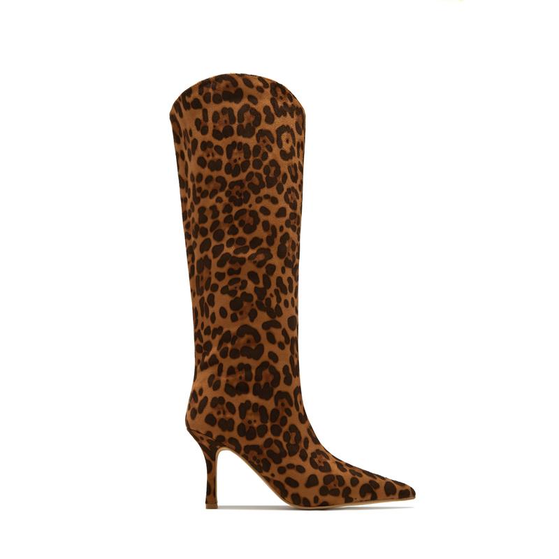 Shyla Knee High Boots - Leopard