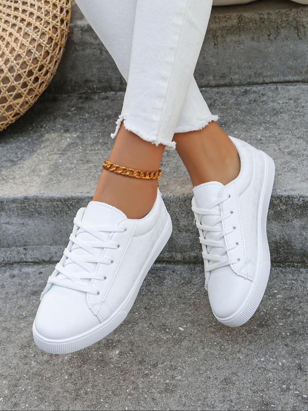 Women's Fashionable Lace Up Low Top Sneakers, Designer Shoes, Casual Comfortable Sports Shoes for Daily Wear, Female All-match Round Toe Shoes for Daily Wear,  Fall Outfits 2024, Fall Freshness, for Fall Fall