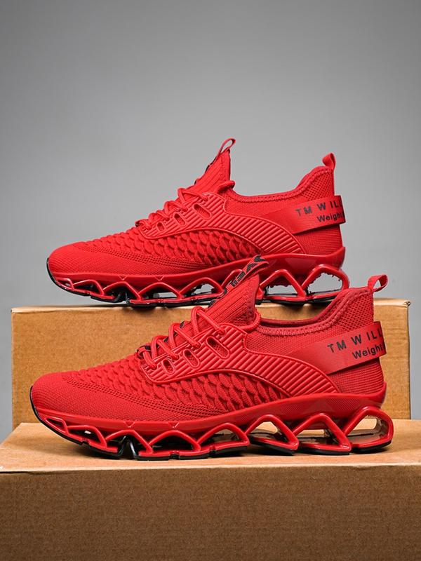 Men's Letter Print Lace Up Sport Running Shoes, Casual Sporty Breathable Comfortable Sneakers, Male All-match Round Toe Sport Sneakers for Daily Life