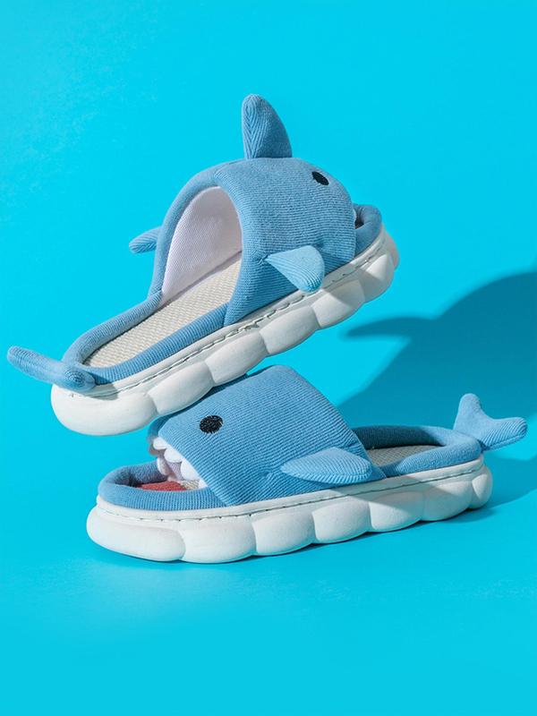 Men's Cute Shark Design Slippers, 2024 New Style Casual Soft Comfortable Home Slippers, Non-slip Breathable Slippers for Indoor & Outdoor Wear