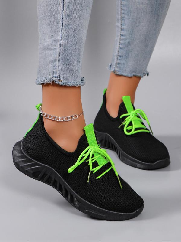 Women's Fashionable Lace Up Low Top Sneakers, Casual Comfortable Breathable Sports Shoes, Female All-match Round Toe Shoes for Daily Wear, Fall Outfits, Fall Freshness 2024 Fall Shoes Fall Outfits Walking Shoes