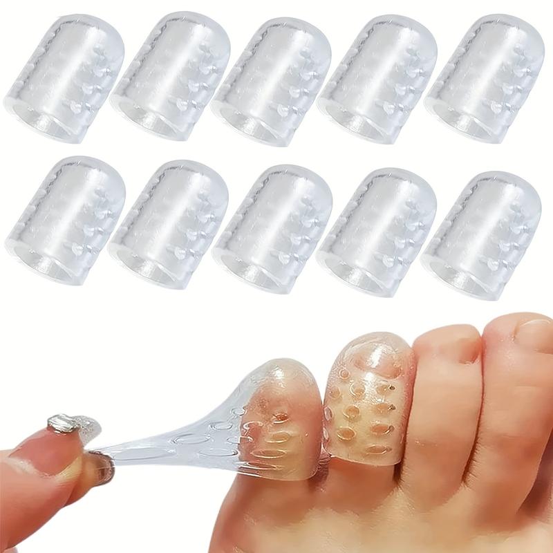 10pcs Clear Toe Protectors, Protect Toes From Rubbing, Ingrown Toenails, Corns, Blisters, Hammer Toes, And Other Toe Problems, Soft And Comfortable Toe Sleeves