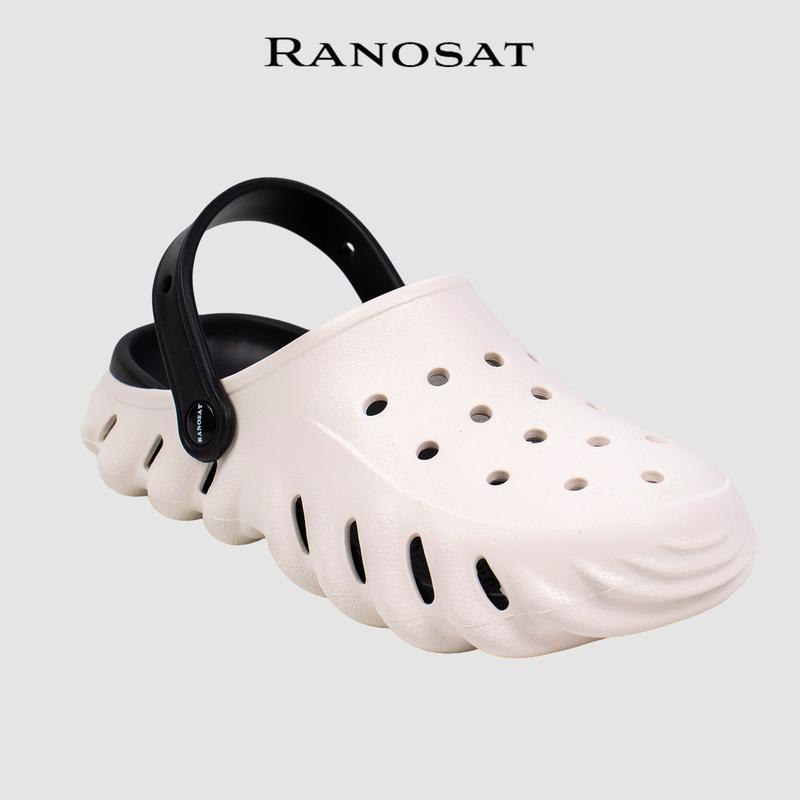 RANOSAT Unisex Slip-on Outdoor Beach Slippers Sandal Comfy Anti-slip Slide with Removable Easy Clean Cushion Insole Lightweight Soft Comfy Comfort Summer Cloud Slide Family Couple Slippers Walking Shoes