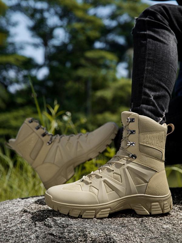 Men's Fashionable Combat Boots, Casual Outdoor Training Boots, Male All-match Round Toe Boots for Daily Wear