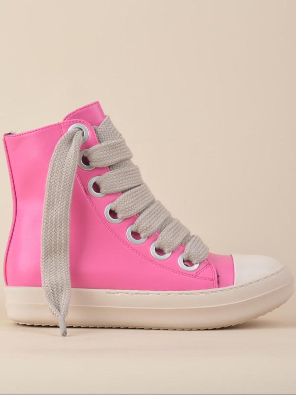 Women's Fashionable High Top Sneakers, Casual Sporty Zipper Design Wide Tie Sneakers, Female All-match Round Toe Shoes for Daily Wear Fall Shoes