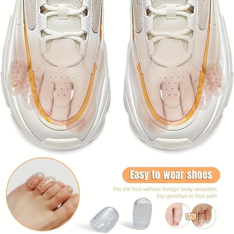 10pcs Clear Toe Protectors, Protect Toes From Rubbing, Ingrown Toenails, Corns, Blisters, Hammer Toes, And Other Toe Problems, Soft And Comfortable Toe Sleeves