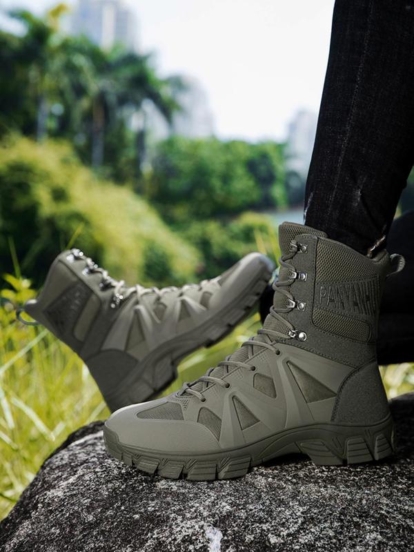 Men's Fashionable Combat Boots, Casual Outdoor Training Boots, Male All-match Round Toe Boots for Daily Wear