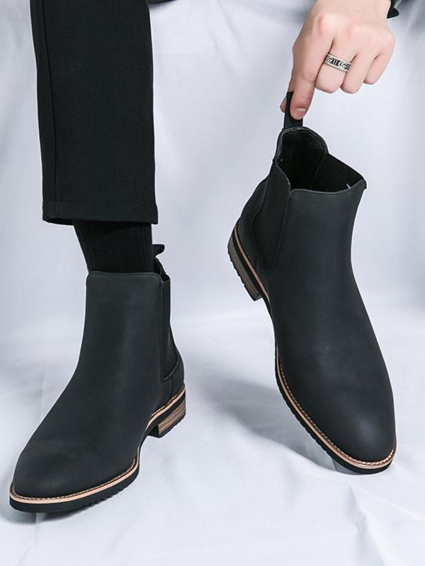 Men's Business Chelsea Boots, Casual Comfortable Ankle Fashion Boots for Daily Wear, Male All-match Shoes for Fall & Winter