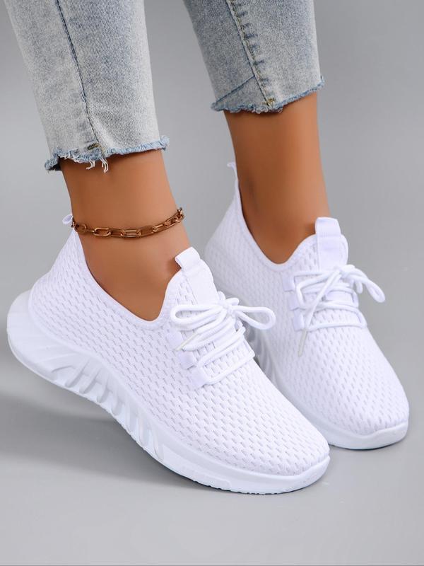 Women's Fashionable Lace Up Low Top Sneakers, Casual Comfortable Breathable Sports Shoes, Female All-match Round Toe Shoes for Daily Wear, Fall Outfits, Fall Freshness 2024 Fall Shoes Fall Outfits Walking Shoes