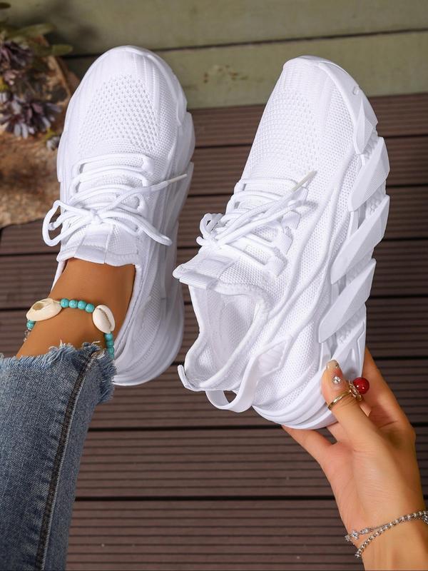 Women's Fashionable Lace Up Low Top Sneakers, 2024 New Style Casual Comfortable Breathable Sports Running Shoes, All-match Basic Shoes for Daily Wear Mesh Shoes