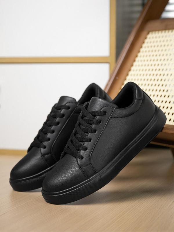 Men's Simple Plain Lace up Front Low Top Skate Sneakers, Summer Casual Breathable Non-slip Sneakers, Fashion Comfortable Sports Shoes for Daily Life