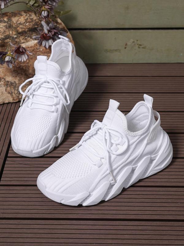 Women's Fashionable Lace Up Low Top Sneakers, 2024 New Style Casual Comfortable Breathable Sports Running Shoes, All-match Basic Shoes for Daily Wear Mesh Shoes