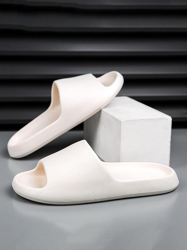 Men's Casual Solid Color Slides, Soft Comfortable Home Slippers, Non-slip Slippers for Indoor & Outdoor Wear