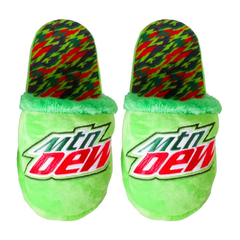 Mountain Dew Camo Fuzzy Slip-On Slippers