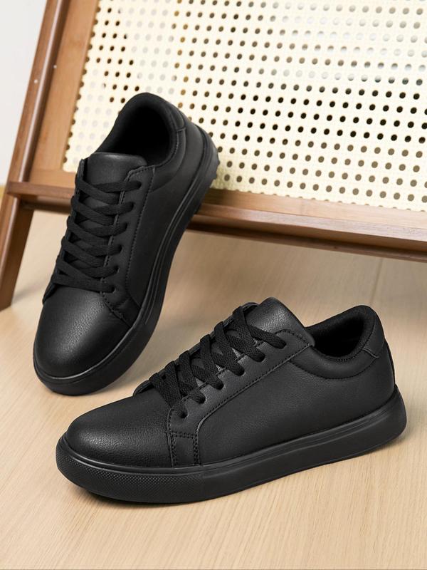 Men's Simple Plain Lace up Front Low Top Skate Sneakers, Summer Casual Breathable Non-slip Sneakers, Fashion Comfortable Sports Shoes for Daily Life