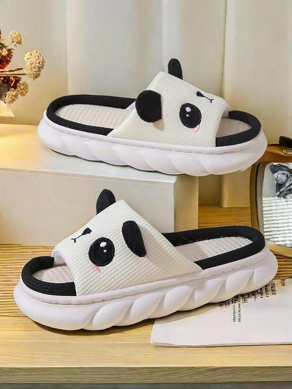 Women's Cute Cartoon Panda Design Slippers, Casual Comfortable Home Slippers, Soft Non-slip Slippers for Indoor & Outdoor Wear