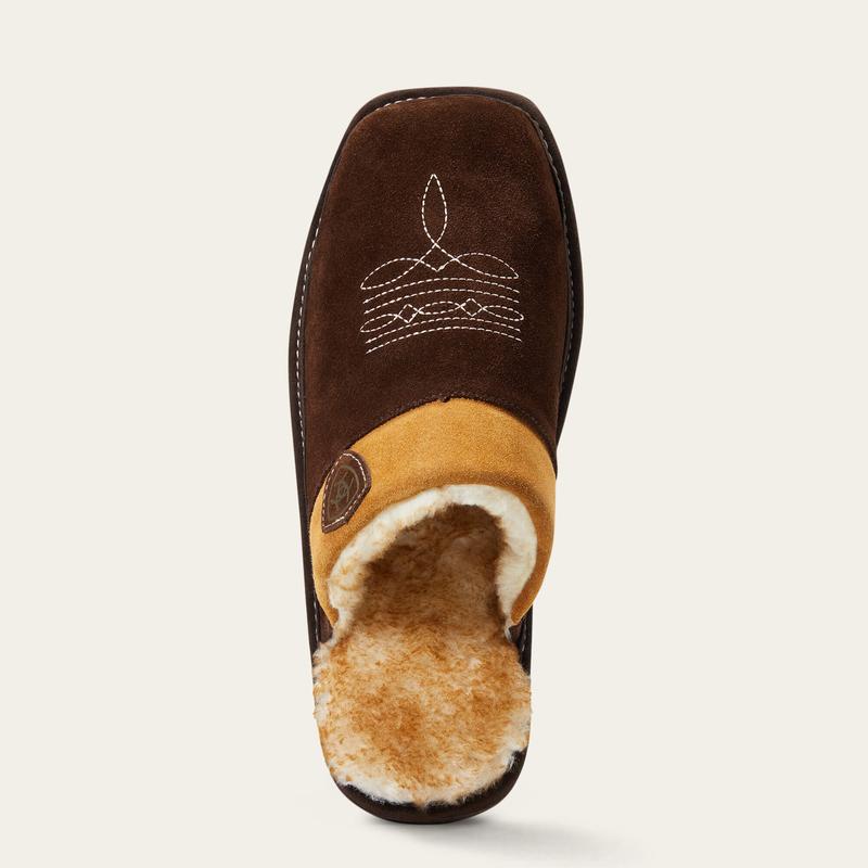 Men's Chocolate Silversmith Square Toe Slipper