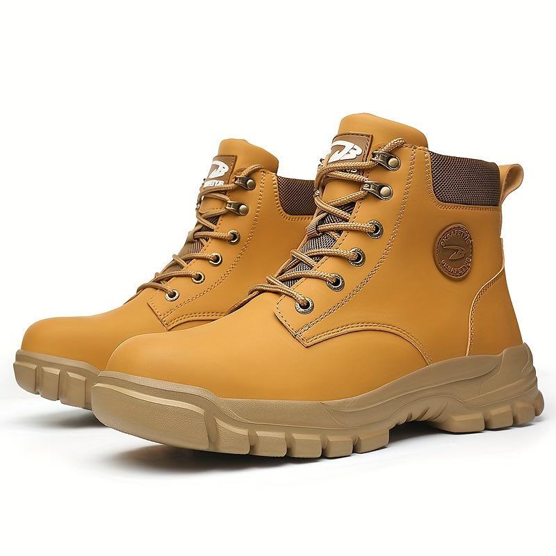 Mens Elite Steel Toe Safety Boots - High Top, Puncture-Resistant, Anti-Slip, Lace-Up Durability - Built for Industrial & Construction Work