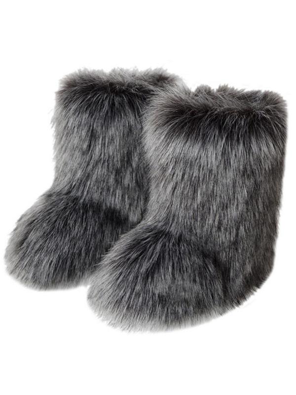 Women's 2024 Street Fluffy Fur Snow Boots, Soft Warm Mid-calf Boots for Autumn & Winter, Platform Slip-on Winter Shoes Back To School Gifts, Boots for Women, Fall Outfits, Fall Freshness, Fall Footwear, Walking Shoes