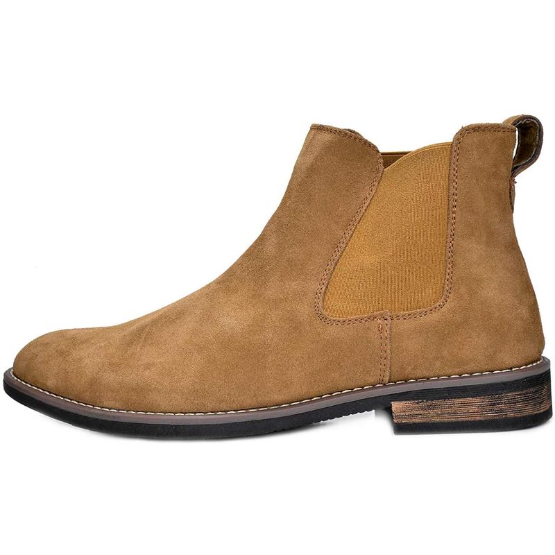 Bruno Marc Men's Timeless Suede Leather Chelsea Boots