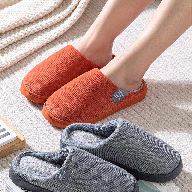 Womens Indoor Memory Foam Cotton Scuff Slippers Slip On House Shoes Flats Breathable Lightweight Washable Non Skid Rubber Soles