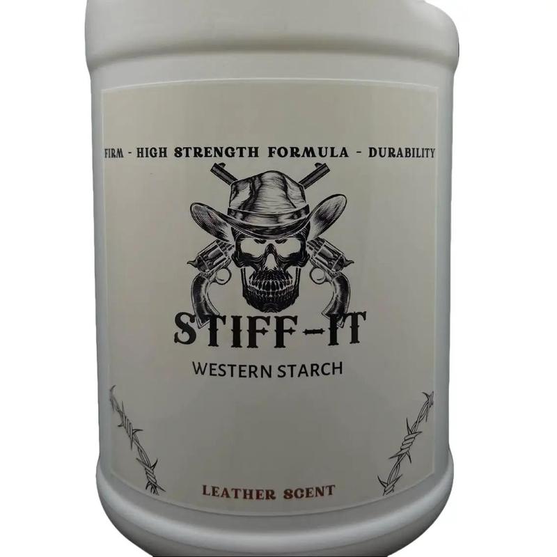 Stiff-it Western Cowboy Starch for Crisp and Clean Denim - Patent Formula with Leather Scent, Easy-Pour Design, and Wrinkle-Free Jeans