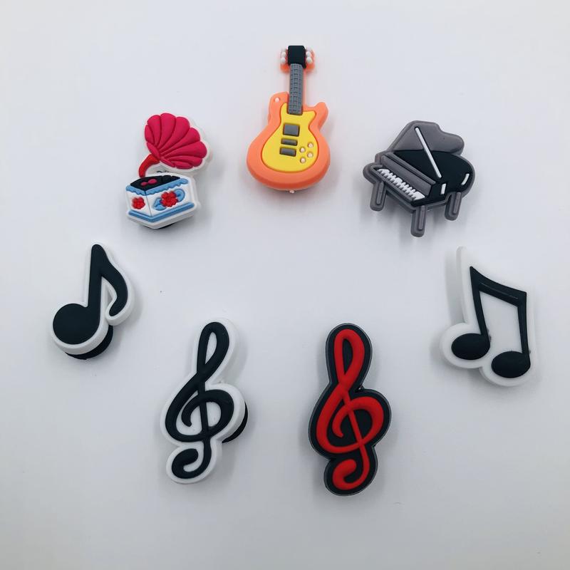 7 Music Shoe Charms Musical Note Instrument Sign Shoes Wristband