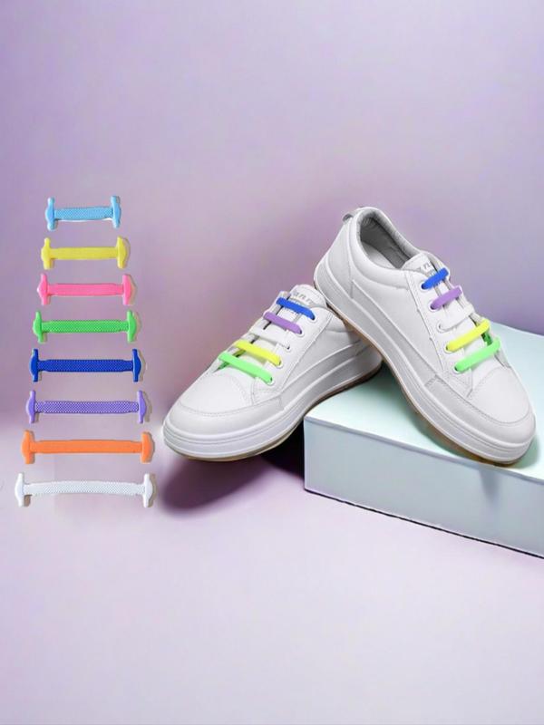 Lgbt Rainbow Color Silicone Shoelaces, Cute Colorful Elastic Shoelaces, No Tie Shoelaces, Lazy Shoelaces, Diy Shoes Accessories for Women & Men