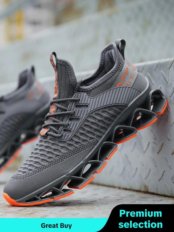 Men's Letter Design Fall Running Shoes for Gift, 2024 Casual Matching Sneakers, Sporty Hollow Out Design Lightweight Breathable Jogging Shoes, Lace Up Shoes for Summer Back To School