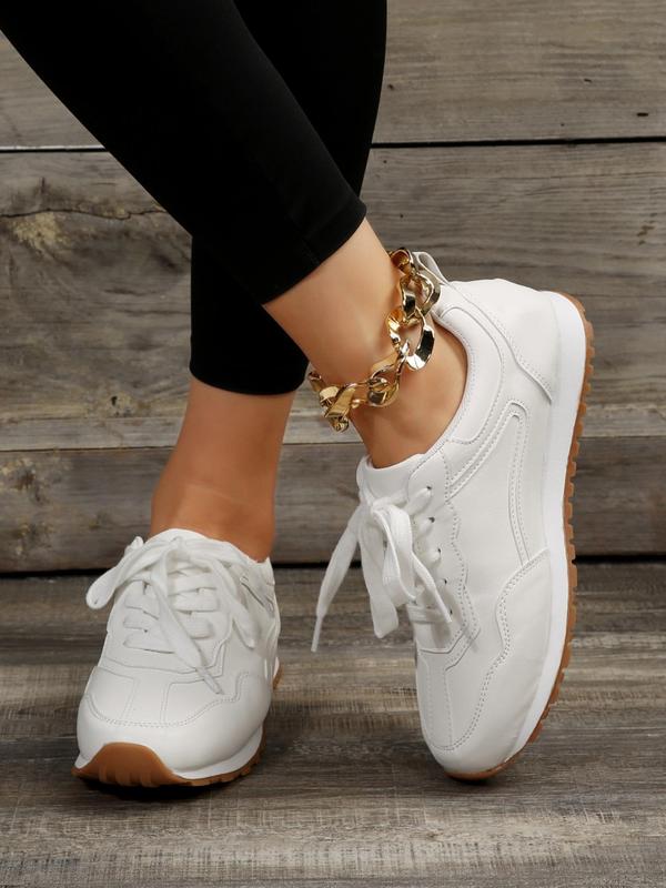 Women's Fashionable Lace up Front Low Top Sneakers, Casual Comfortable Sports Shoes for Daily Wear, Perfect for Students and Outdoor Sports