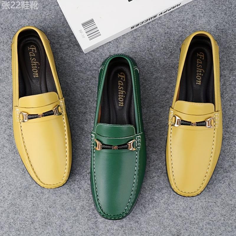 Men's Solid Moc Toe Penny Loafers With Split Cowhide Uppers, Wear-resistant Lightweight Slip On Comfy Shoes, Middle Aged Men's Footwear Boy Walking Shoes Flat Leather Rubber Slipon