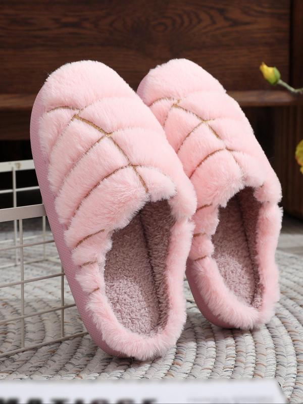 Women's Cute Fluffy Plush Slippers, Casual Soft Comfortable Home Slippers, Warm Slippers for Indoor & Outdoor Use for Fall & Winter