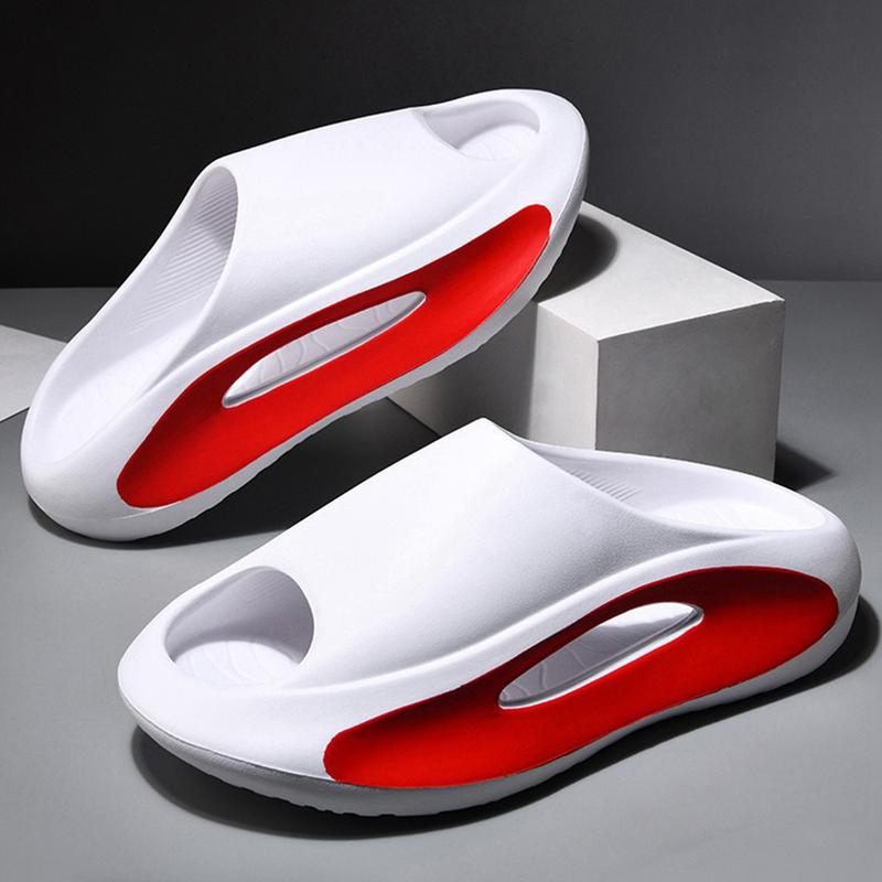 Men Two Tone Cut Out Slides, Fashion Summer EVA Slides