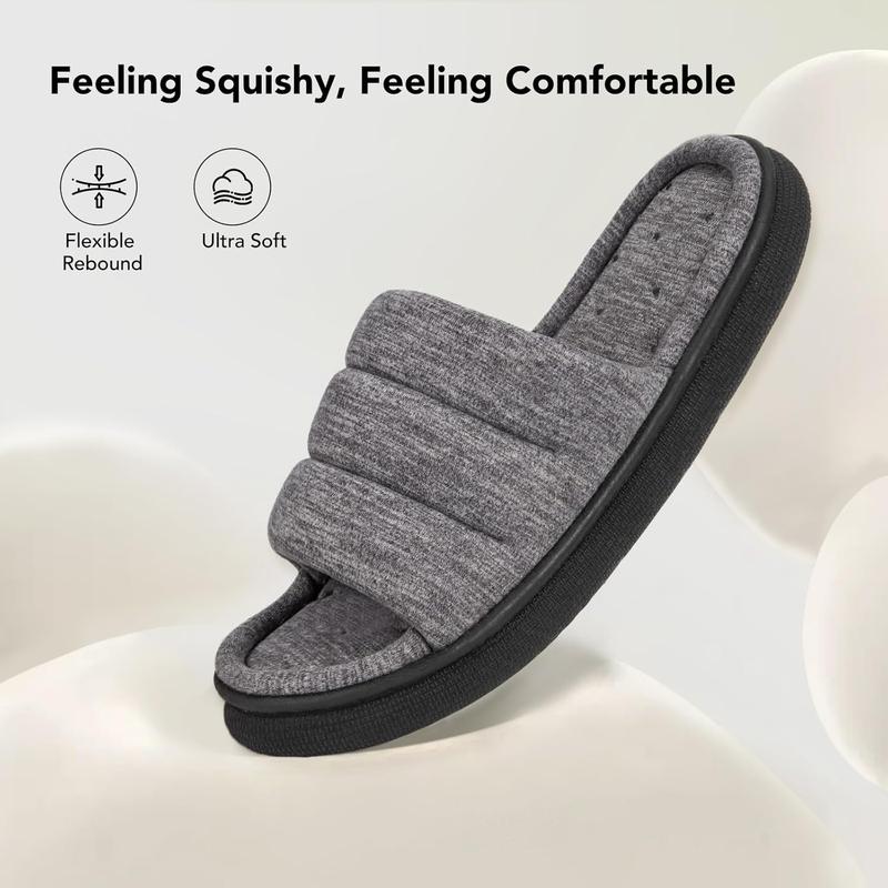 Mens Open-Toe Slippers Memory Foam Indoor Outdoor House Shoes