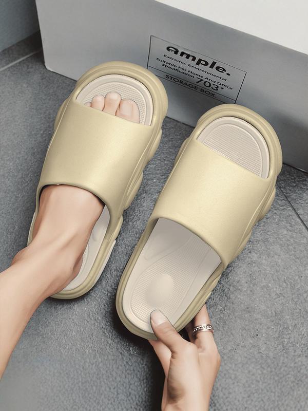 Men's Colorblock Thick Sole Slides, Anti-odor EVA Slippers, Casual Comfortable Home Slippers, Soft Non-slip Slippers for Indoor & Outdoor Wear