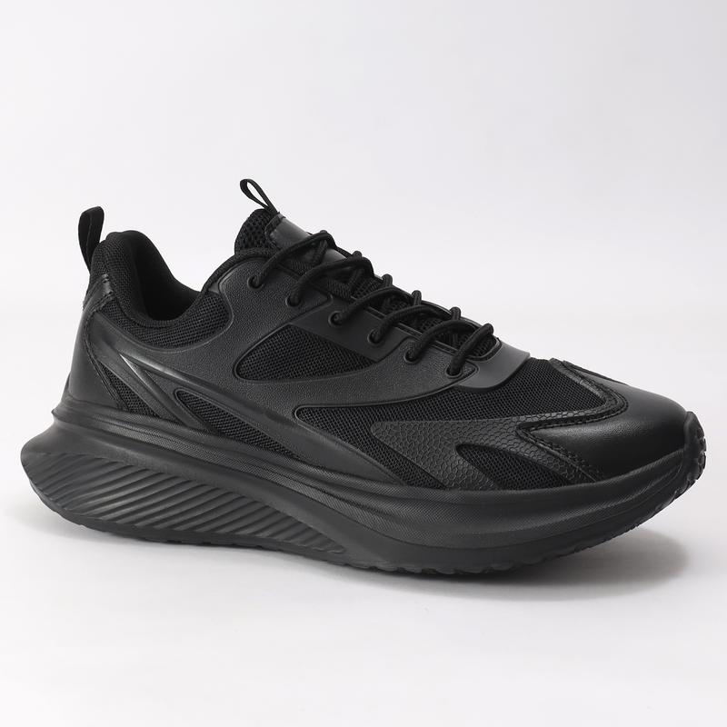 Men's Black Simple Work Shoes, Non-slip Breathable and Comfortable Kitchen Chef Service Shoes, Non-slip Casual Walking Sports Shoes for Hospitals Restaurants