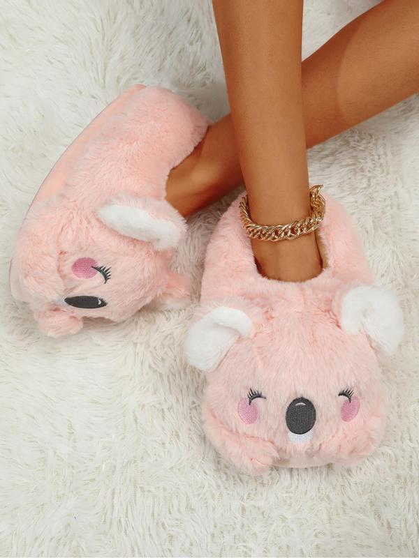 Women's Cute Cartoon Dog Design Non-slip Plush House Slippers, Casual Soft Comfortable Home Slippers for Women, Warm Slippers for Indoor & Outdoor Use for Fall & Winter,